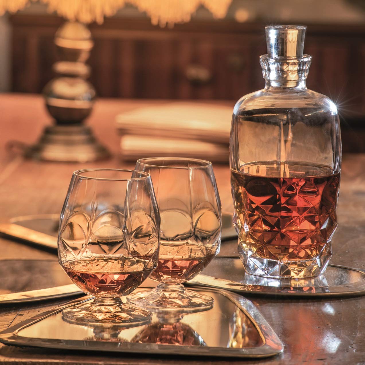 Premium Barksi Goblet Set of 6 - 20oz Elegant Stemmed Wine Glasses for Red Wine, Aperitif & Water - Crystal-Like European Glassware - Perfect for Dinner Parties, Weddings & Home Entertaining