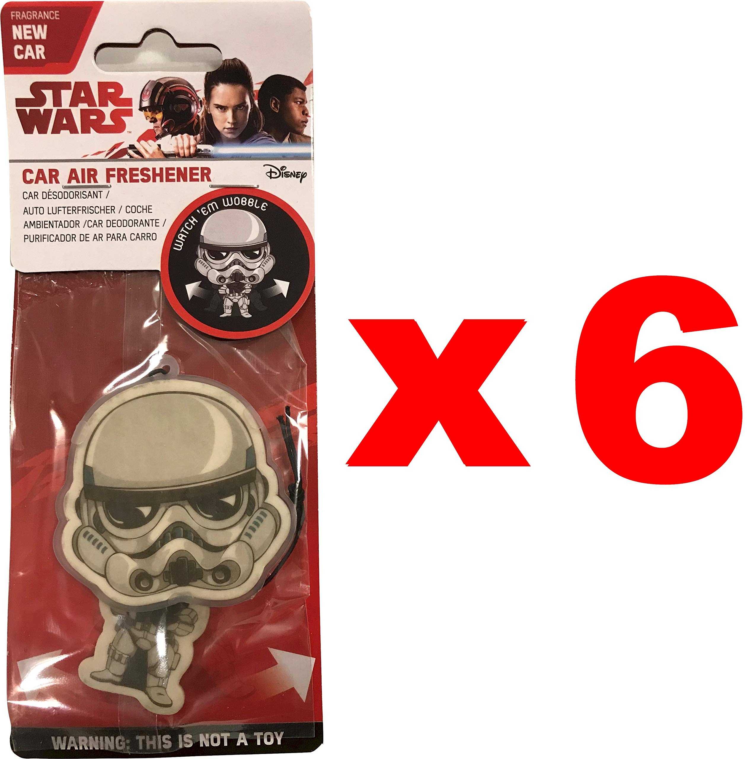 Star Wars Stormtrooper Car Air Fresheners (6-Pack, Vanilla Scent) - Officially Licensed Stormtrooper Wiggler Decorations for Car Dashboard, Home, Office & Gifts for Star Wars Fans