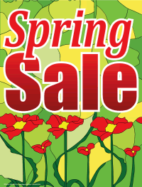 Vinyl Window Sign for Spring Sale - Floral Design Decal for Storefronts, Shops & Businesses - Perfect for Seasonal Promotions & Retail Displays