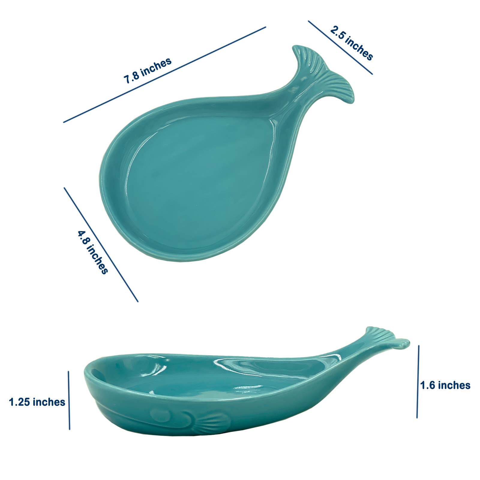 Ceramic Whale Spoon Rest for Kitchen - Coastal Beach Theme, Non-Slip Ceramic Utensil Holder - Perfect for Cooking, Serving & Coastal Home Decor
