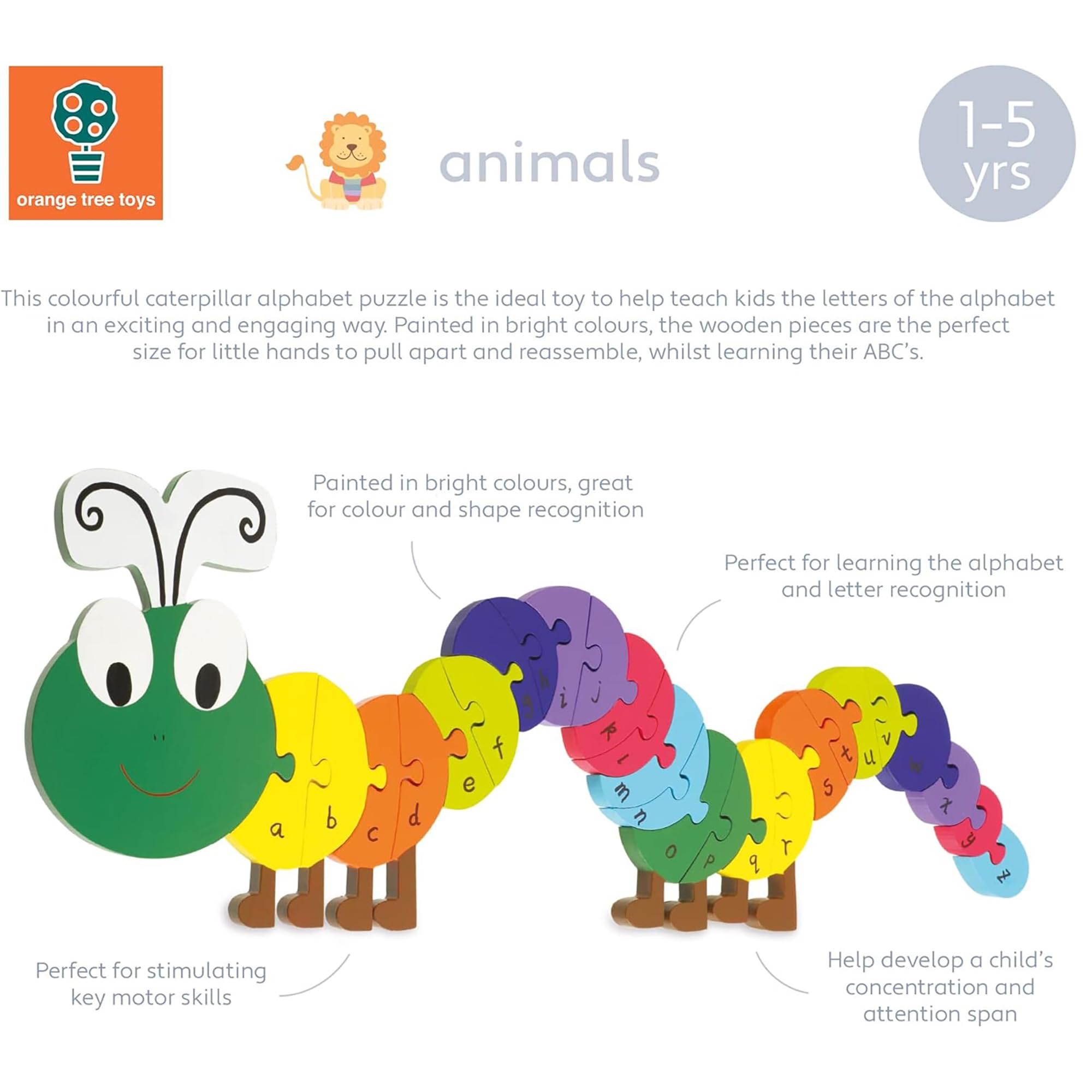 Educational Caterpillar Alphabet Puzzle for Kids - ABC Learning Toy for Toddlers & Preschoolers - Perfect for Classroom, Homeschooling & Early Childhood Development