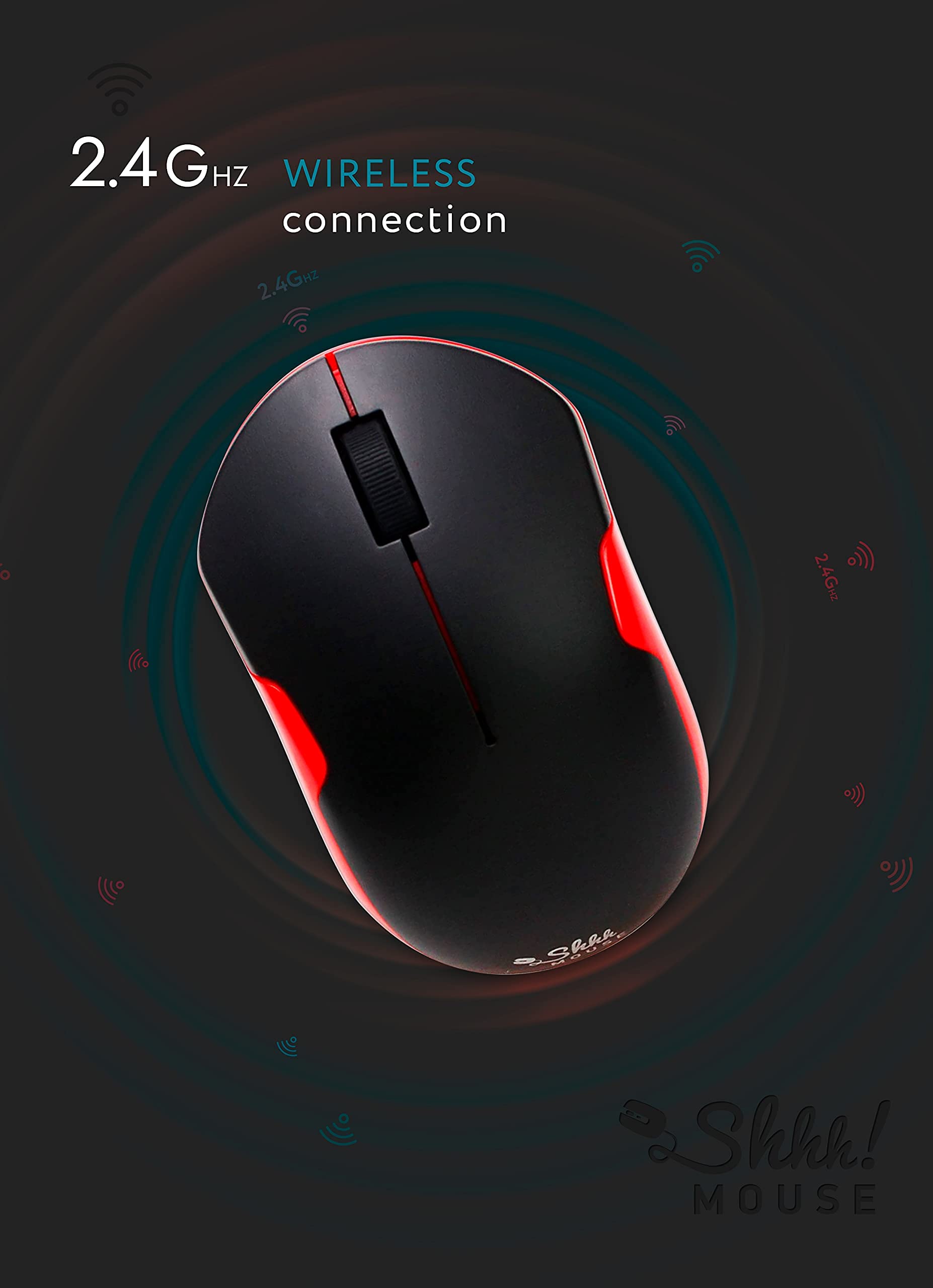 Wireless Silent Optical Mouse with USB Receiver & Batteries - Cordless, Quiet Click Mouse for PC, Laptop, Chromebook - Perfect for Office, Home & Travel Use
