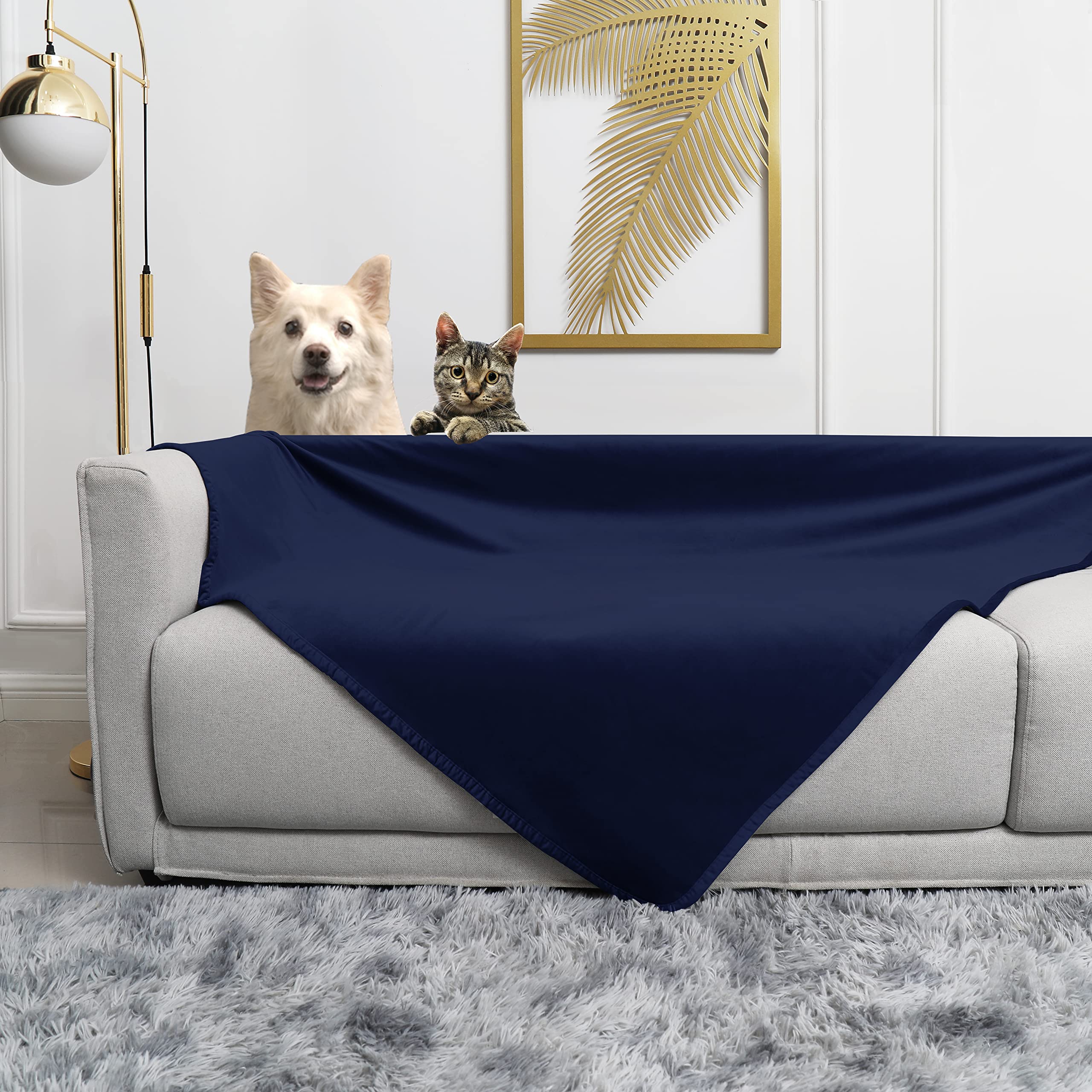 Waterproof Dog Blanket - Cozy Plush Moroccan Velvet Pet Throw for Sofa & Couch - Soft Fuzzy Bed Cover for Dogs & Puppies - Perfect for Indoor Lounging, Travel & Crate Comfort