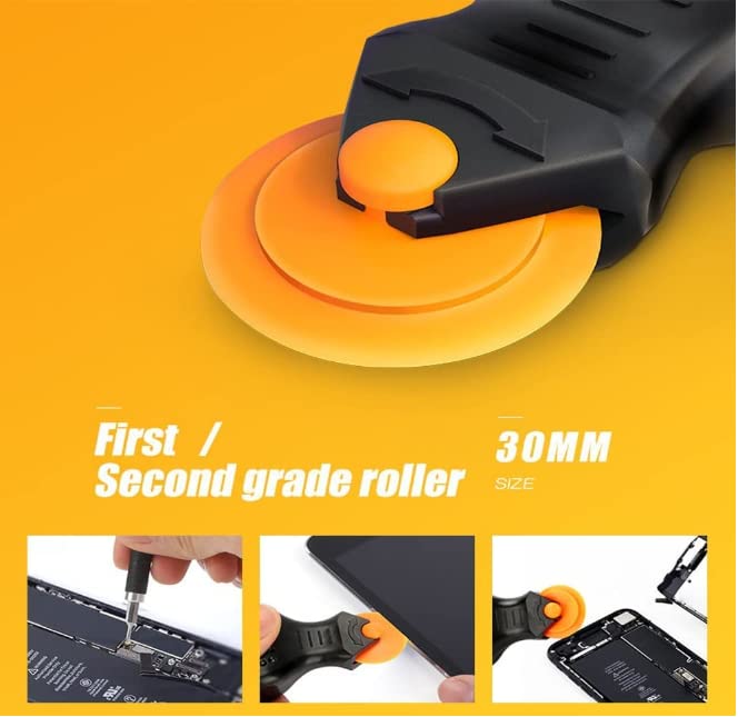 Professional Mobile Phone Suction Cup Opener Tool & LCD Screen Removal Kit - Compatible with iPhone, iPad, iPod, iMac - Durable Plastic Pry Tools (Black & Orange) - Perfect for DIY Phone Repairs, Screen Replacements & Device Maintenance