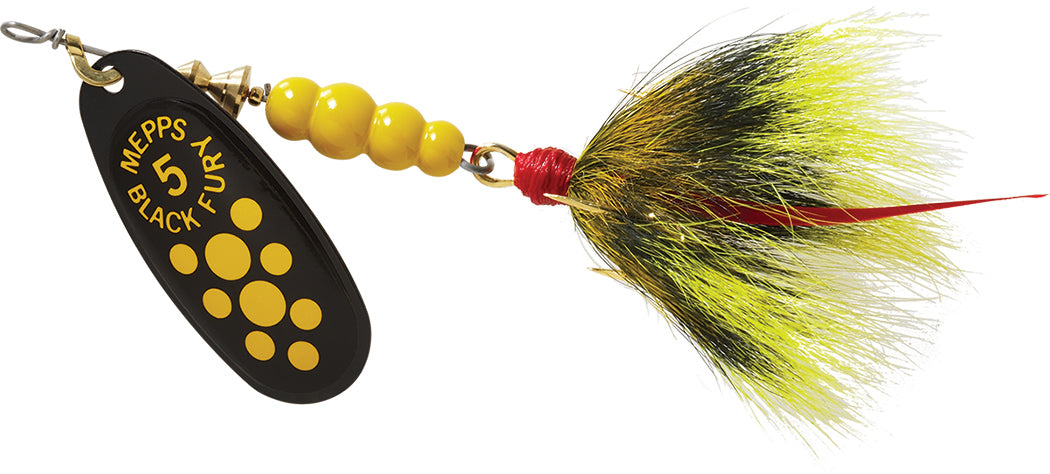 Black Fury Spinner #5 Dressed Treble Hook - Premium Fishing Lure for Bass, Trout & Walleye | Ideal for Freshwater & Saltwater Angling