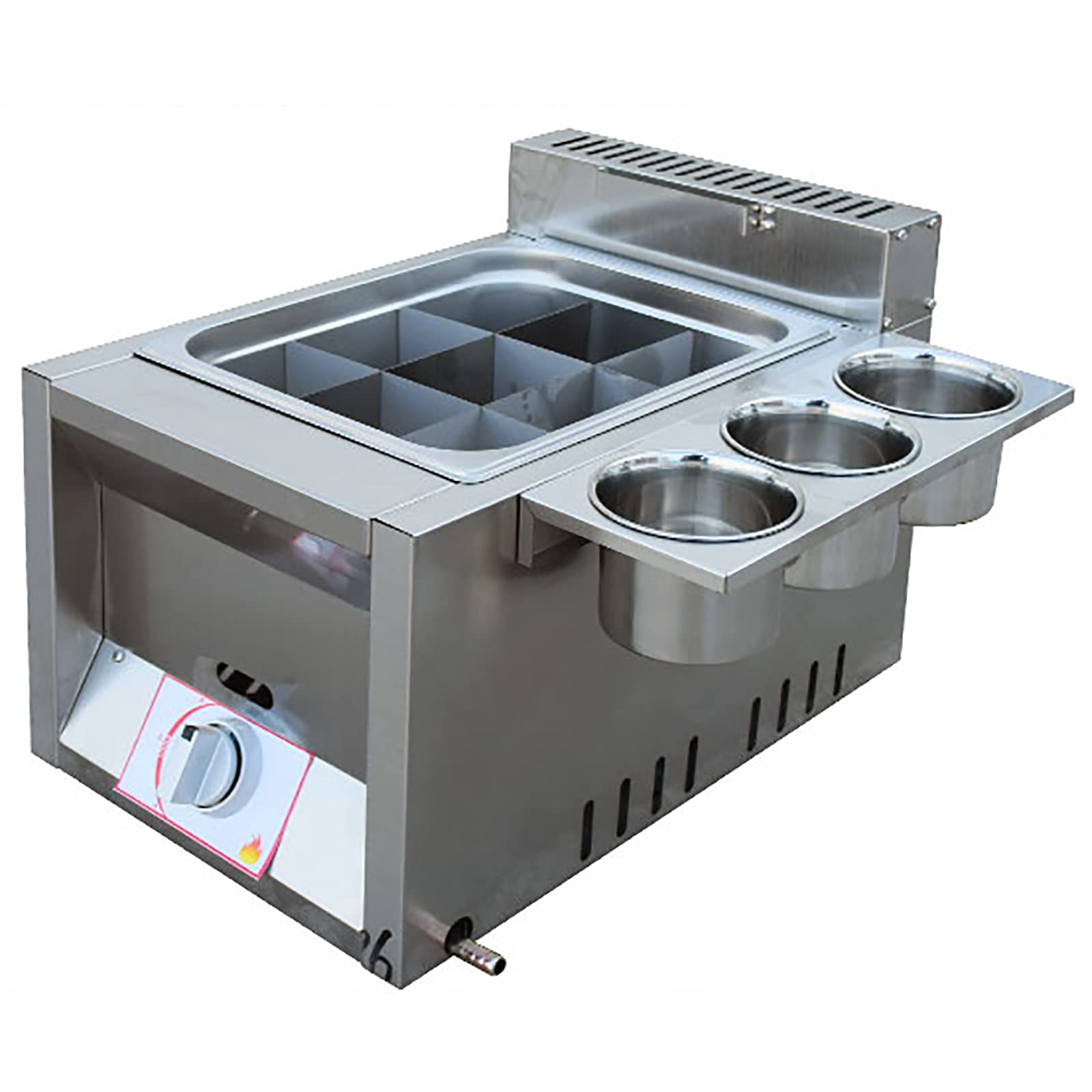 Commercial Gas Deep Fryer - 9 Grid Stainless Steel Oden Pot with Spice Box, Professional Outdoor Cooker for French Fries, Chicken & Chips - Perfect for Restaurants, Home Kitchens & Outdoor Cooking