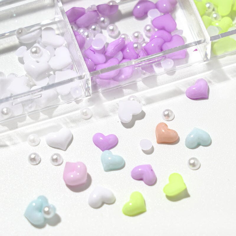 3D Hearts and Pearls Hair Clips - 6 Color Options for Women & Girls - Perfect for Parties, Weddings, and Everyday Fashion Accessories