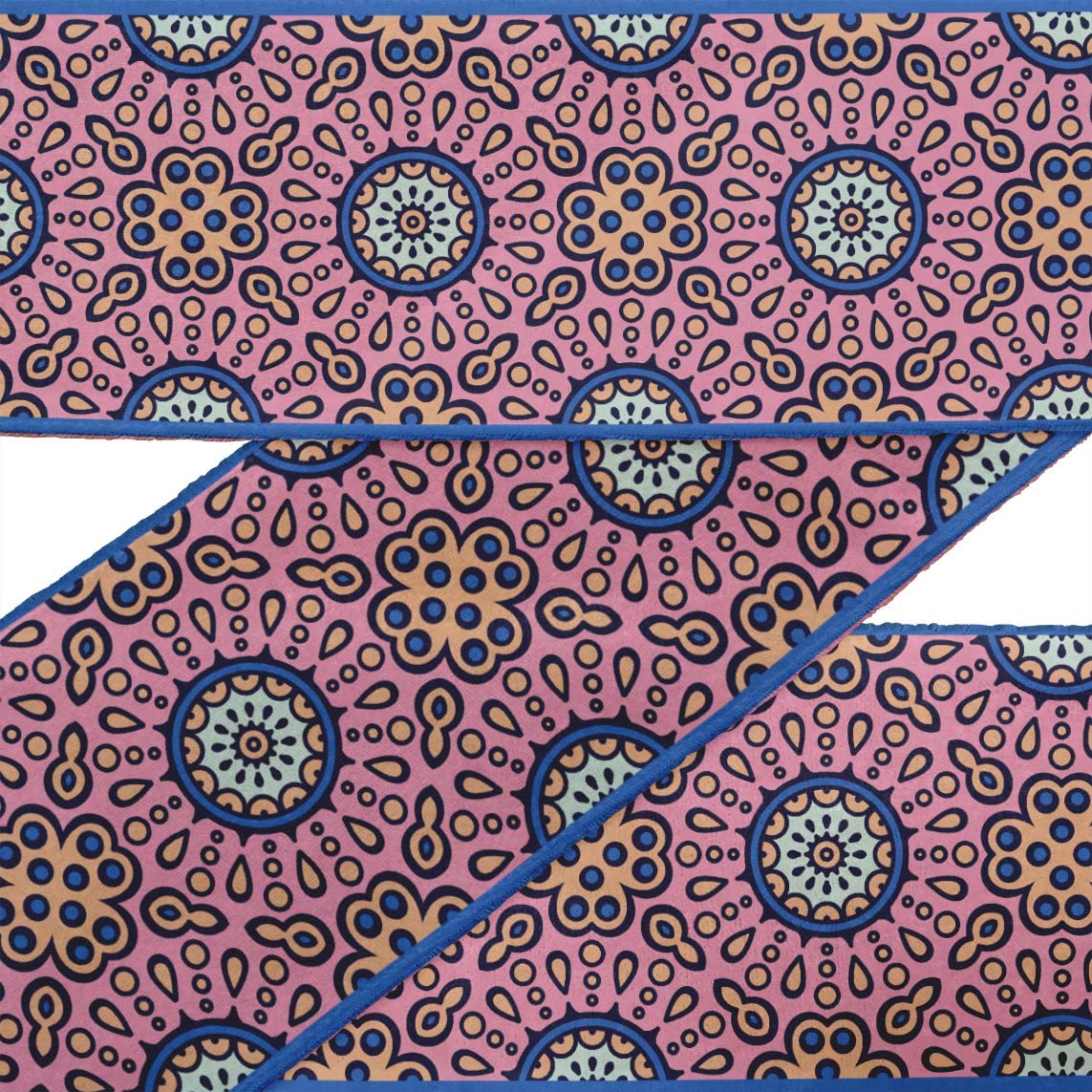Indian Beautiful Art Pink Flower Mandala Printed Ribbon Trim - 9 Yard Dupion Fabric Lace for Crafts, Sewing, DIY Accessories (3 Inches Wide) - Perfect for Dressmaking, Home Decor & Gift Wrapping