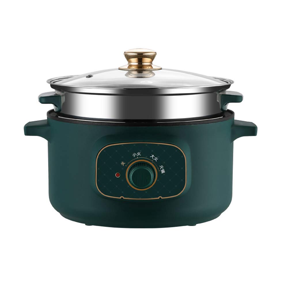 Nadalan 2.5L Electric Cooker Pot - Multi-functional Mini Rice Cooker for Cooking, Noodles, Boiling Water & Eggs - 300W Small Power for 1-2 People (Dark Green) | Perfect for Dorm Rooms, Small Apartments & Office Use