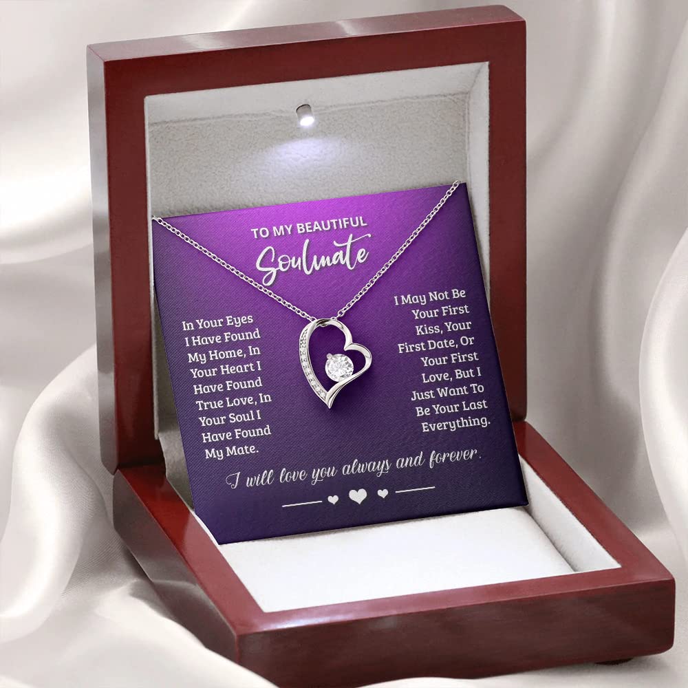 To My Soulmate Necklace - Romantic Jewelry Gift for Wife, Birthday & Anniversary Present from Husband - Elegant Women's Soulmate Jewelry for Wedding, Valentine's Day & Special Occasions