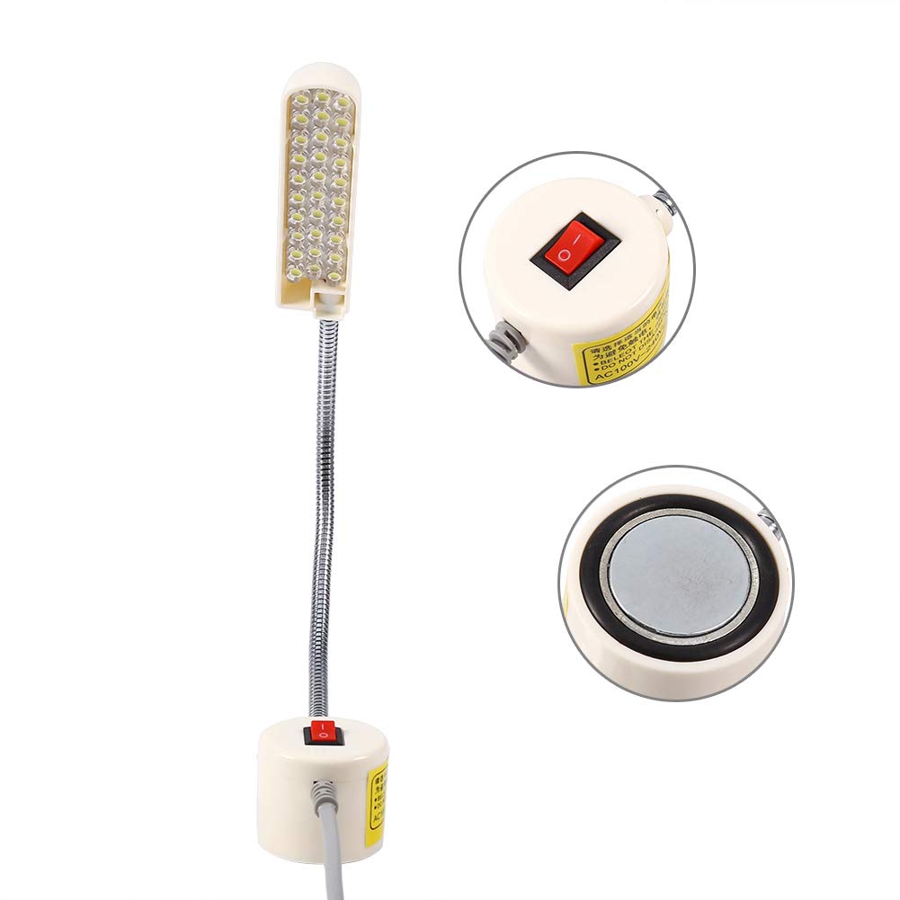 EVTSCAN 30 LED Magnetic Base Sewing Machine Light - AC 110V-240V Adjustable Work Light for Crafting, Quilting & DIY Projects - Bright Illumination for Sewing, Embroidery & Detailed Handwork