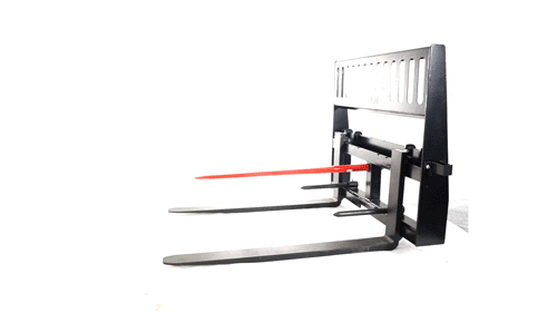 48DSF Heavy Duty Skid Steer Hay Bale Spear Fork Attachment - Durable Tractor Loader Implement for Farming, Ranch & Agriculture Work