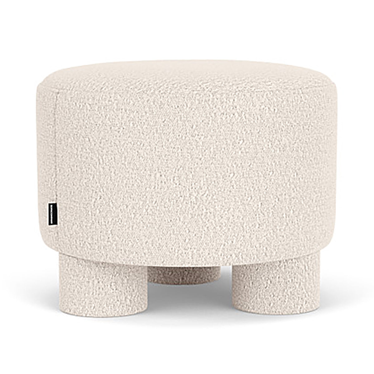 Faith Boucle Ottoman - Modern Round Storage Footrest Stool with Removable Cushion for Living Room, Bedroom & Office - Soft Upholstered Accent Furniture for Home Decor