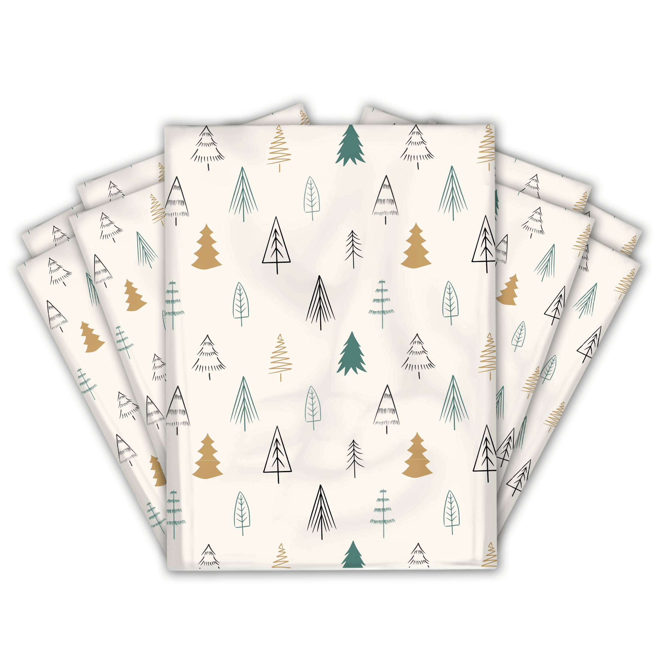 12x15 Inch Christmas Fir Trees Printed Poly Mailers - Waterproof Shipping Envelopes for Ecommerce, Gift Bags, Apparel & Small Business Packaging (Perfect for Holiday Gifts, Online Stores & Boutique Shipments)
