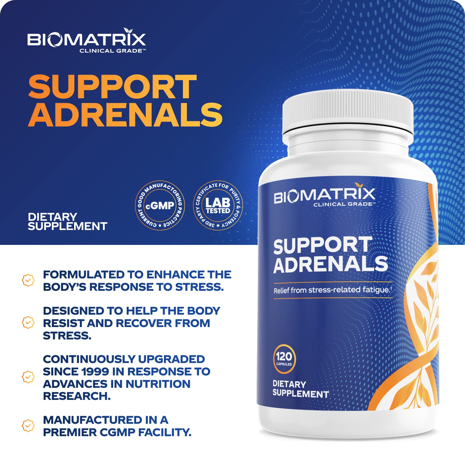 Adrenal Fatigue Supplement with Cortisol Manager, 5-MTHF, B Vitamins & Vitamin C | Stress Relief & Energy Support | Adaptogenic Herbs, Bioflavonoids, DHEA & Inositol | 120 Vegetarian Capsules (30-60 Day Supply) | Perfect for Busy Professionals & Students