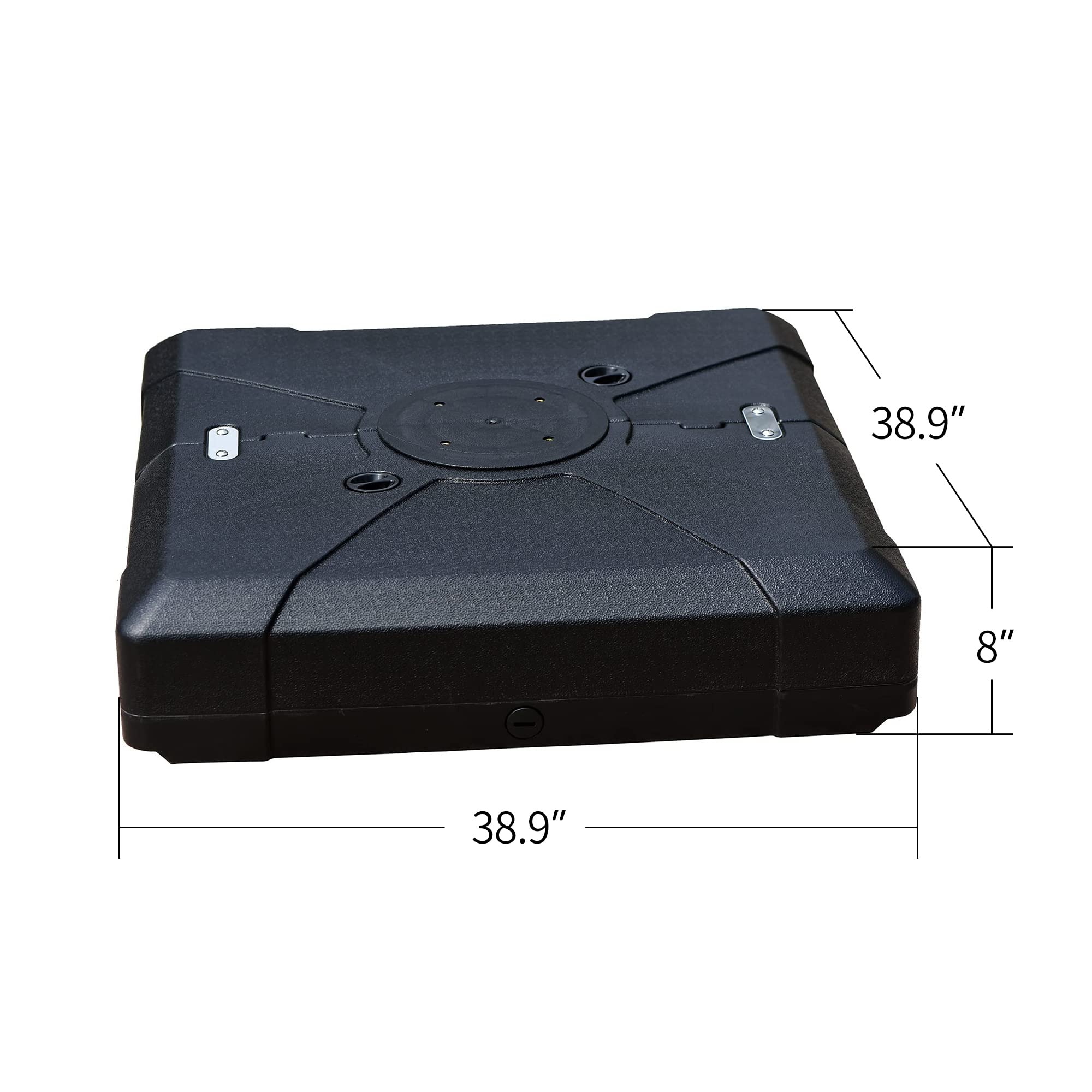 PURPLE LEAF DY1150 Heavy Duty Offset Patio Umbrella Base - 38.9'' x 38.9'' Square Sand/Water Filled Stand for Outdoor, Garden, Poolside & Backyard Use
