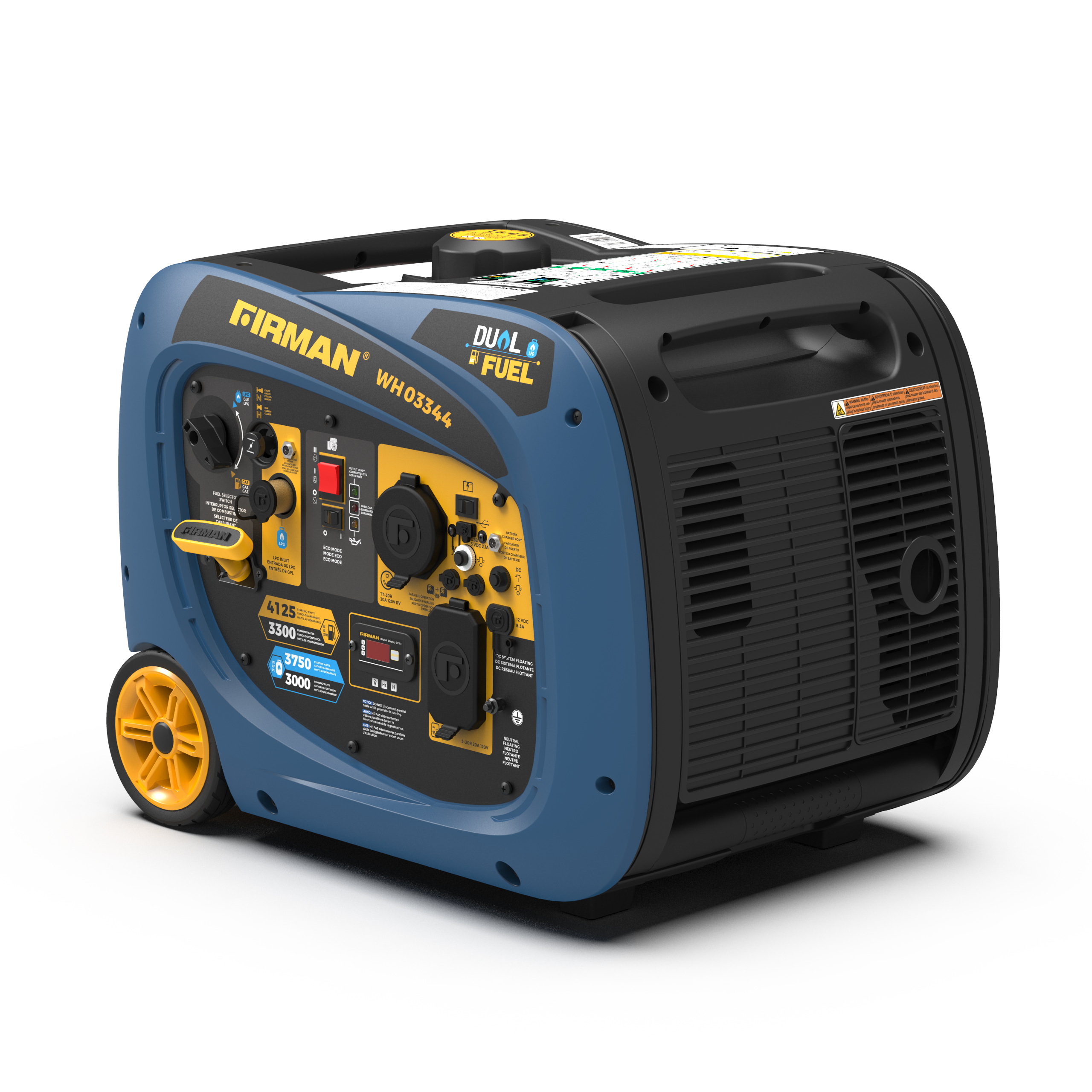 4125W Dual Fuel Inverter Generator with Electric Start - Portable Power for Camping, RV, Home Backup & Outdoor Activities