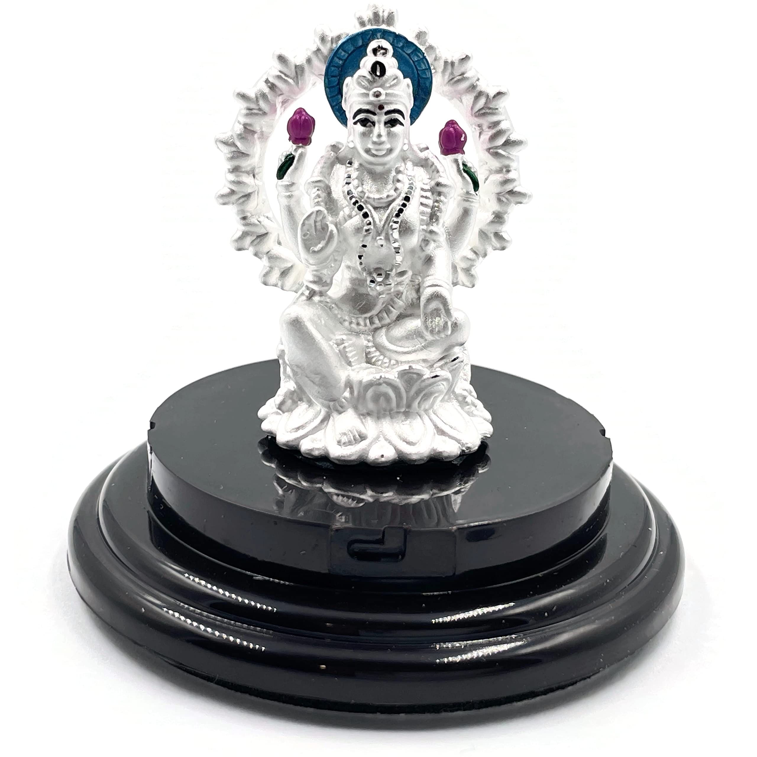 999 Pure Silver Lakshmi Statue - Hindu Goddess of Wealth & Prosperity Figurine (#15) | Perfect for Home Altar, Office Decor & Spiritual Gifts