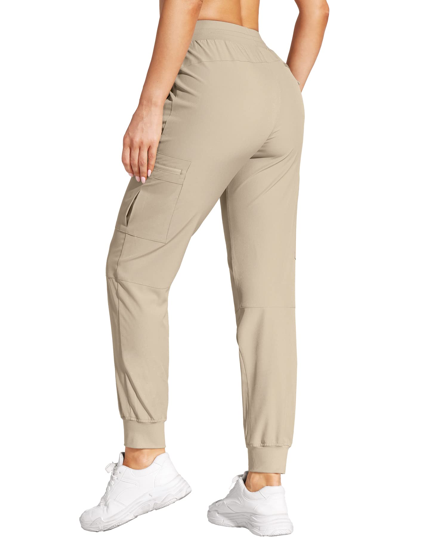 Women's Lightweight Quick-Dry Cargo Joggers - Water Resistant Hiking Pants with Zipper Pockets for Travel & Outdoor Activities | Casual Comfort for Walking, Camping & Everyday Wear