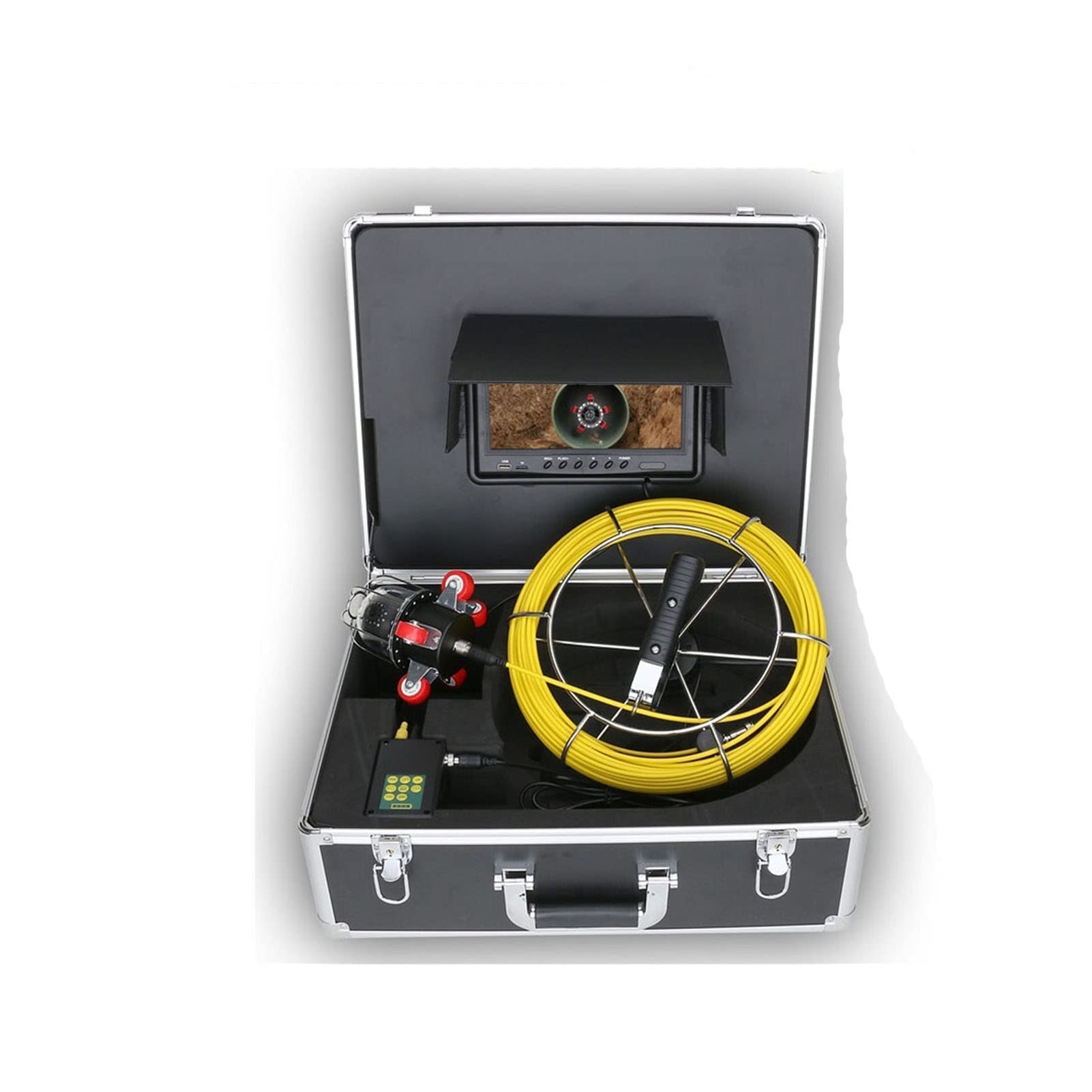9 Inch Sewer Inspection Camera - Waterproof 360° Rotating Pipe Endoscope with DVR Video Recording for Drain & Pipeline Maintenance | Ideal for Plumbing, Industrial Inspections & Sewer Line Repair