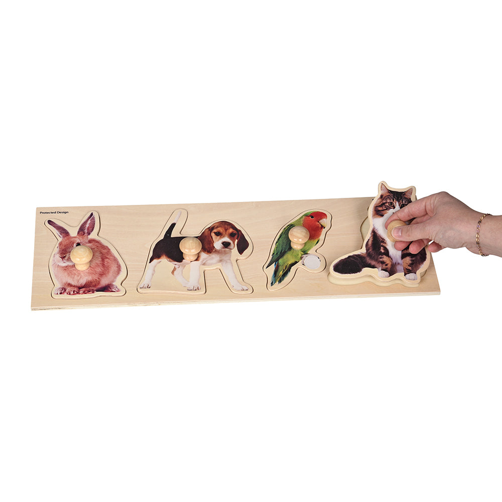 Extra Wide Knobbed Puzzle for Toddlers - Safe & Durable Wooden Educational Toy for Kids - Perfect for Early Learning, Fine Motor Skills & Pet-Themed Playtime