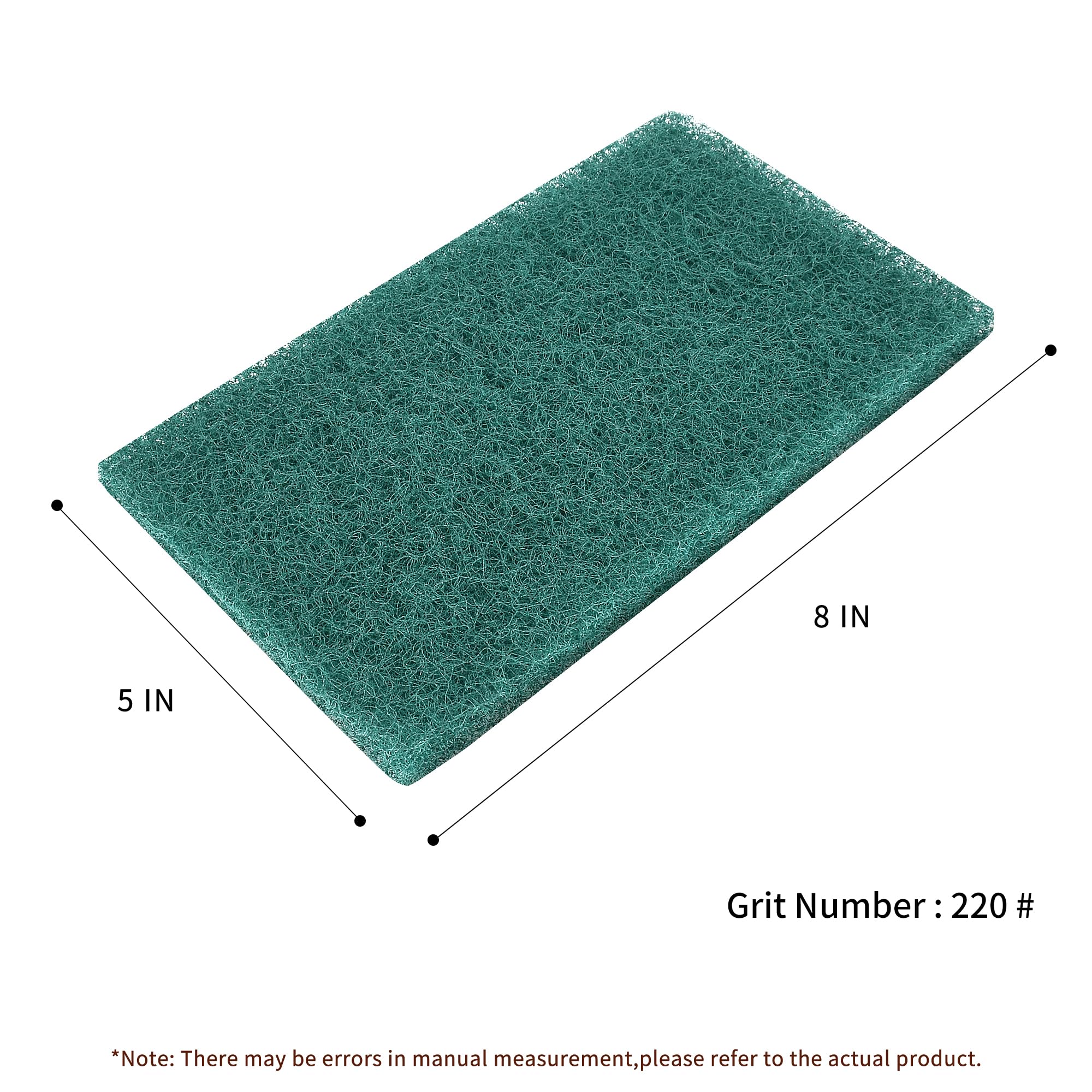 Premium 10-Pack Green Scotch-Brite Scuff Pads - Extra Fine Grade (200x125mm/8