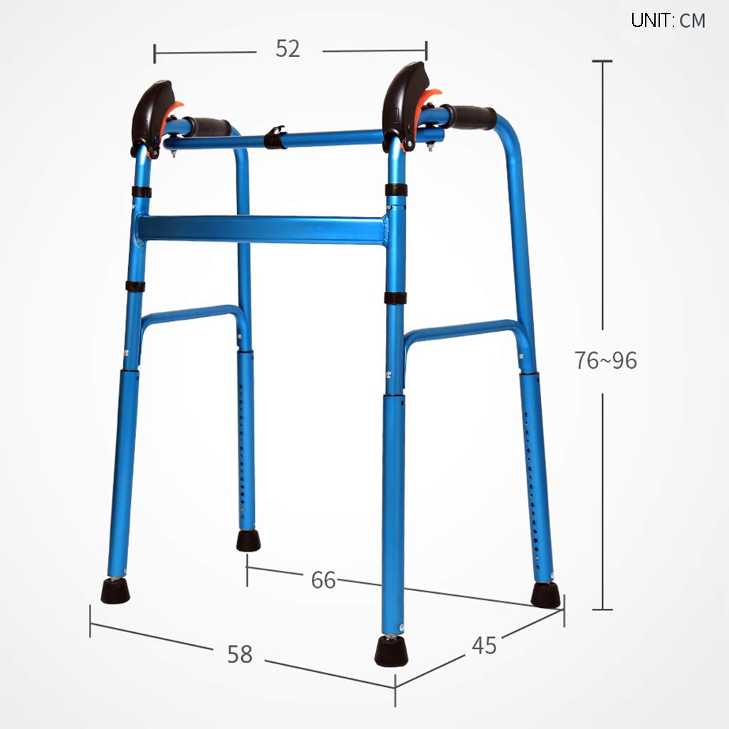 Lightweight Adjustable Aluminum Walking Frame Walker for Seniors - Automatic Height Adjustment, Elderly Mobility Aid for Home & Outdoor Use - Ideal for Patients & Disabled Users