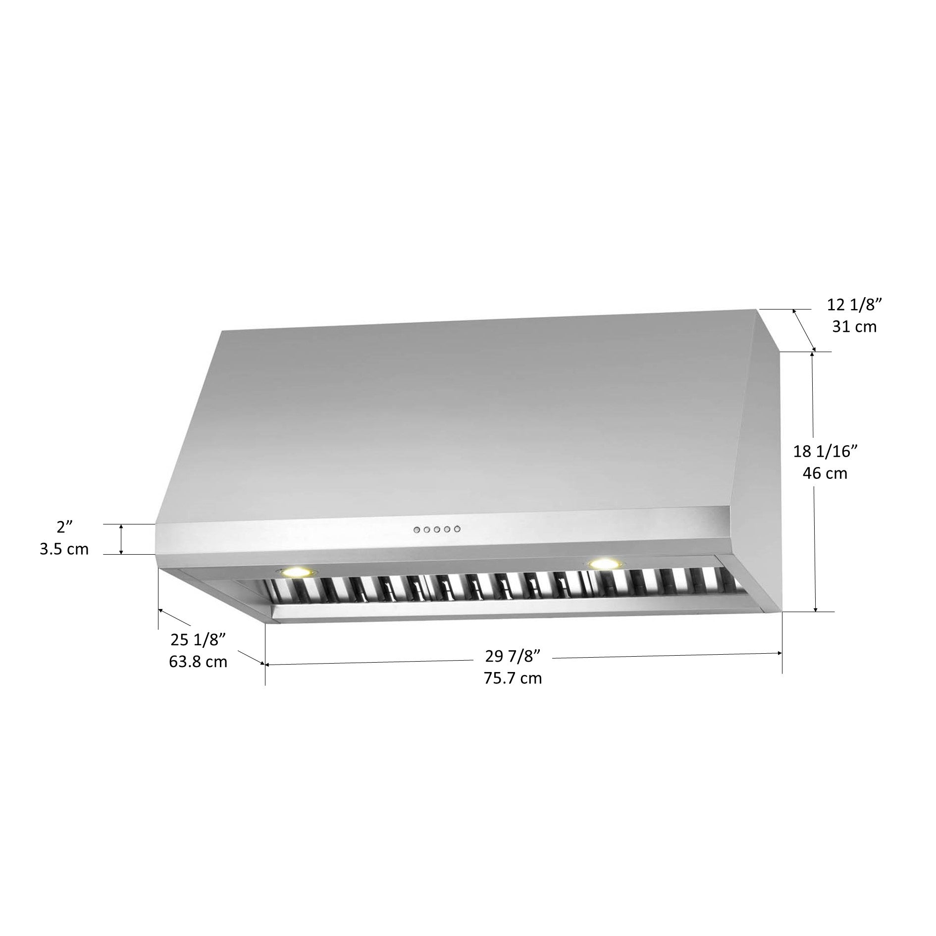 30 Inch Pro UC 850 CFM Ducted Under Cabinet Range Hood - Powerful Kitchen Ventilation for Smoke, Grease and Odor Removal - Perfect for Home Cooking, Grilling and Baking