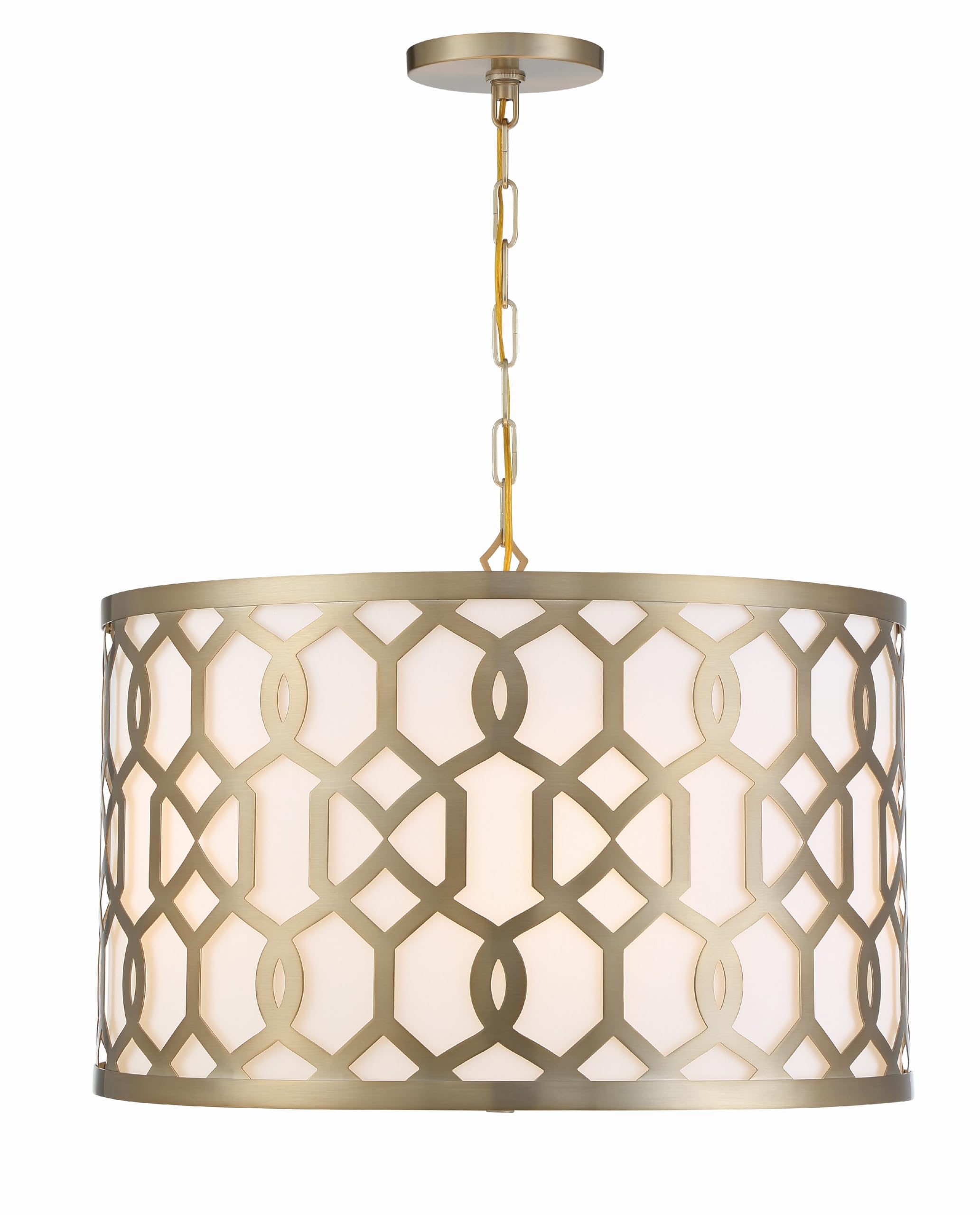 Crystorama Libby Langdon Jennings 5-Light Aged Brass Chandelier - Elegant Dining Room Lighting Fixture for Farmhouse & Traditional Home Decor