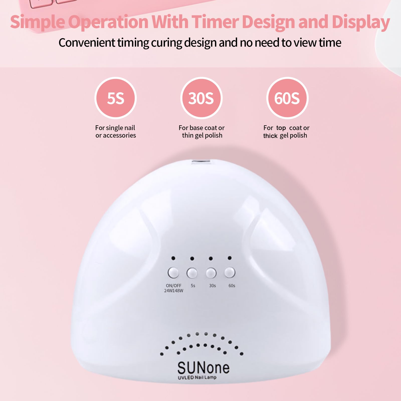 Professional 48W UV LED Nail Lamp with 3 Timers (5s/30s/60s) & Auto Sensor - Portable Gel Polish Dryer for Home & Salon Use - Perfect Gift for Women & Girls - Ideal for Manicures, Pedicures & Nail Art