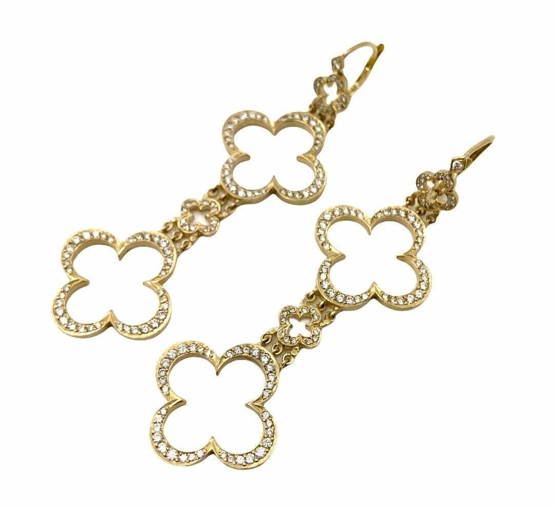 Ultra Rare 18k Yellow Gold 3ctw Diamond Cross Earrings by Loree Rodkin - Luxury Religious Jewelry for Women, Perfect for Church, Weddings & Special Occasions