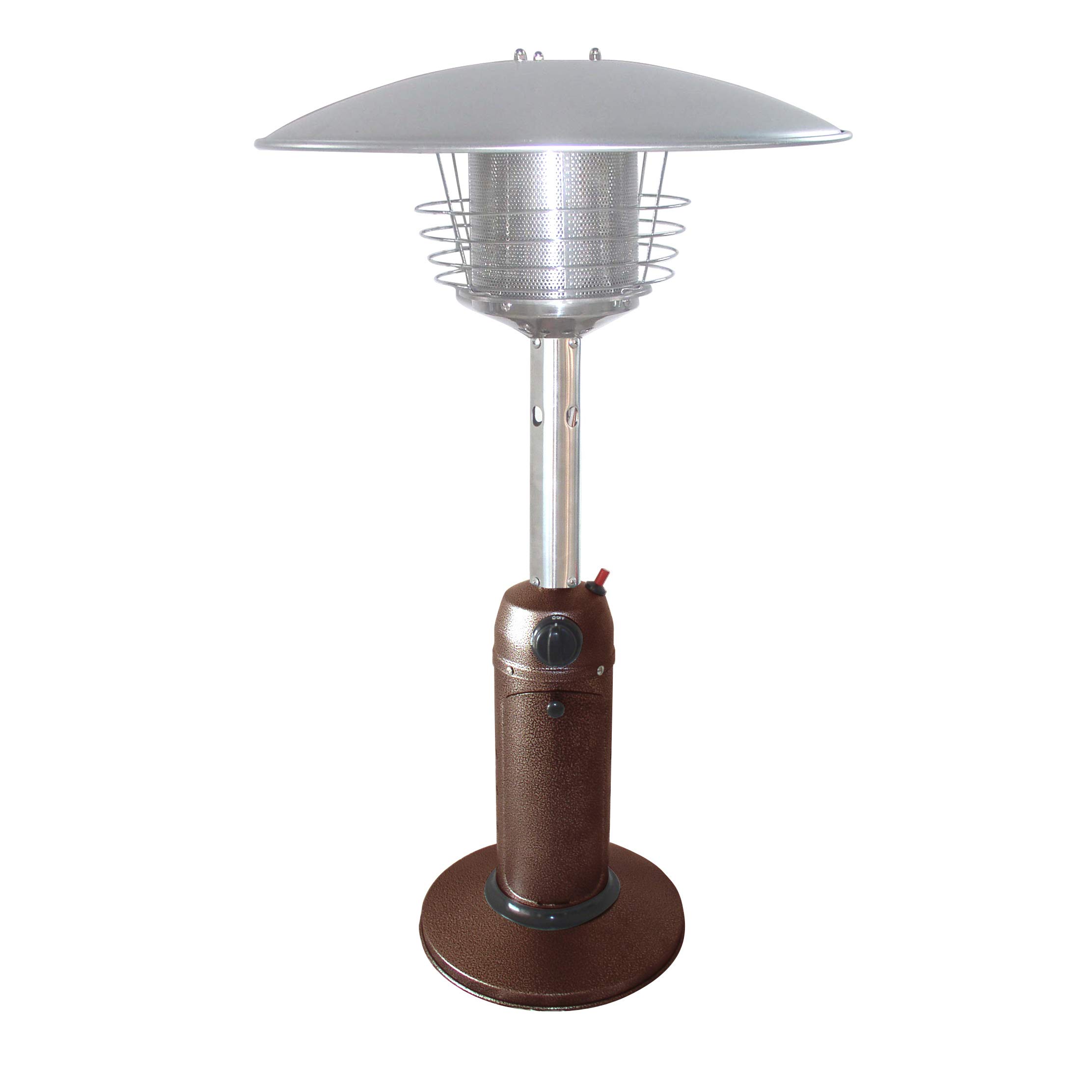 Paramount 11,000 BTU Table Top Propane Patio Heater - Mocha Brown Outdoor Heater for Deck, Garden, and Restaurant Use