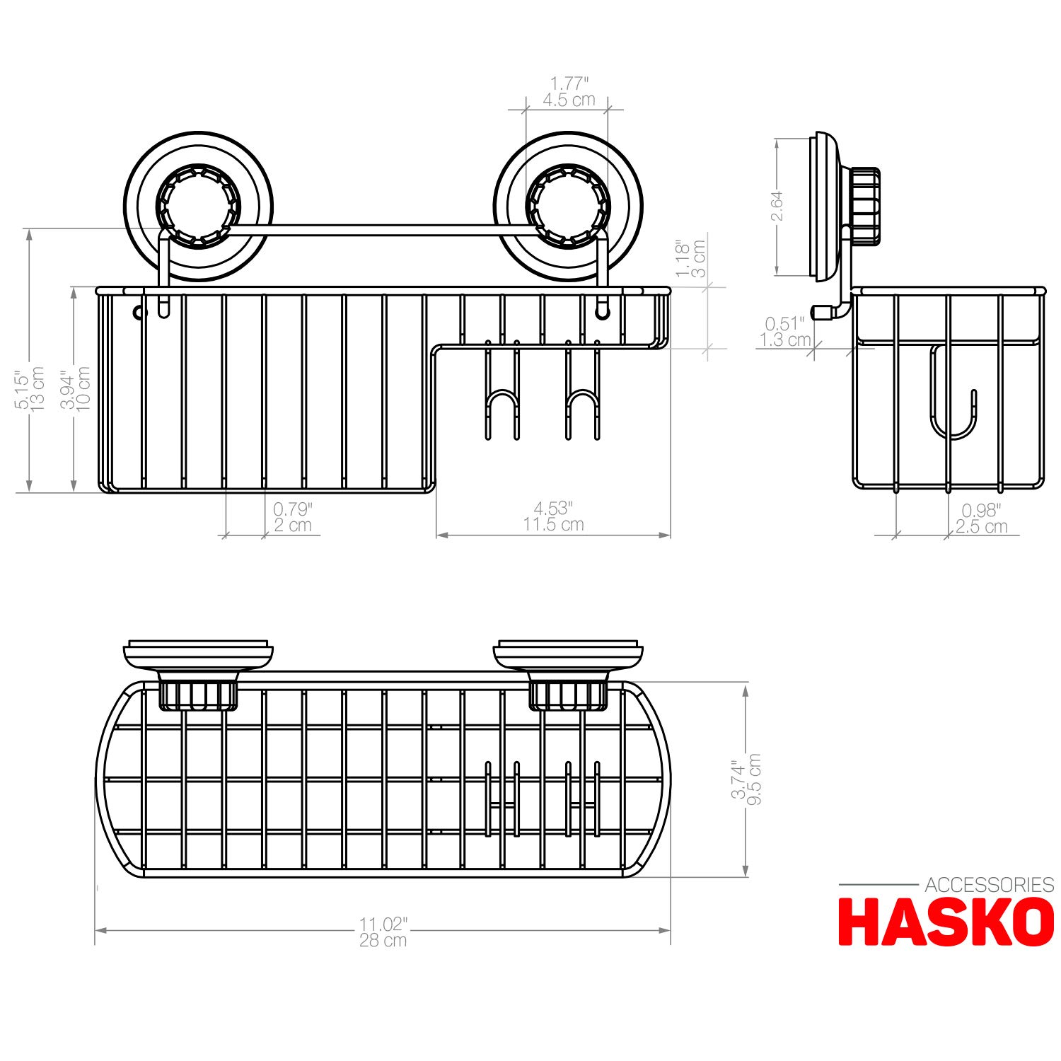Stainless Steel Shower Caddy Organizer with Powerful Vacuum Suction Cups, Soap Holder & Hooks - Bronze Bathroom Storage Basket for Shampoo & Essentials - Perfect for Small Bathrooms & Apartment Showers