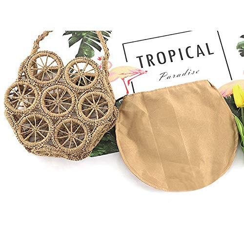 Van Caro Handwoven Cotton Straw Shoulder Bag - Crochet Tassel Bohemian Beach Purse for Women | Summer Vacation, Travel, Shopping & Casual Outings