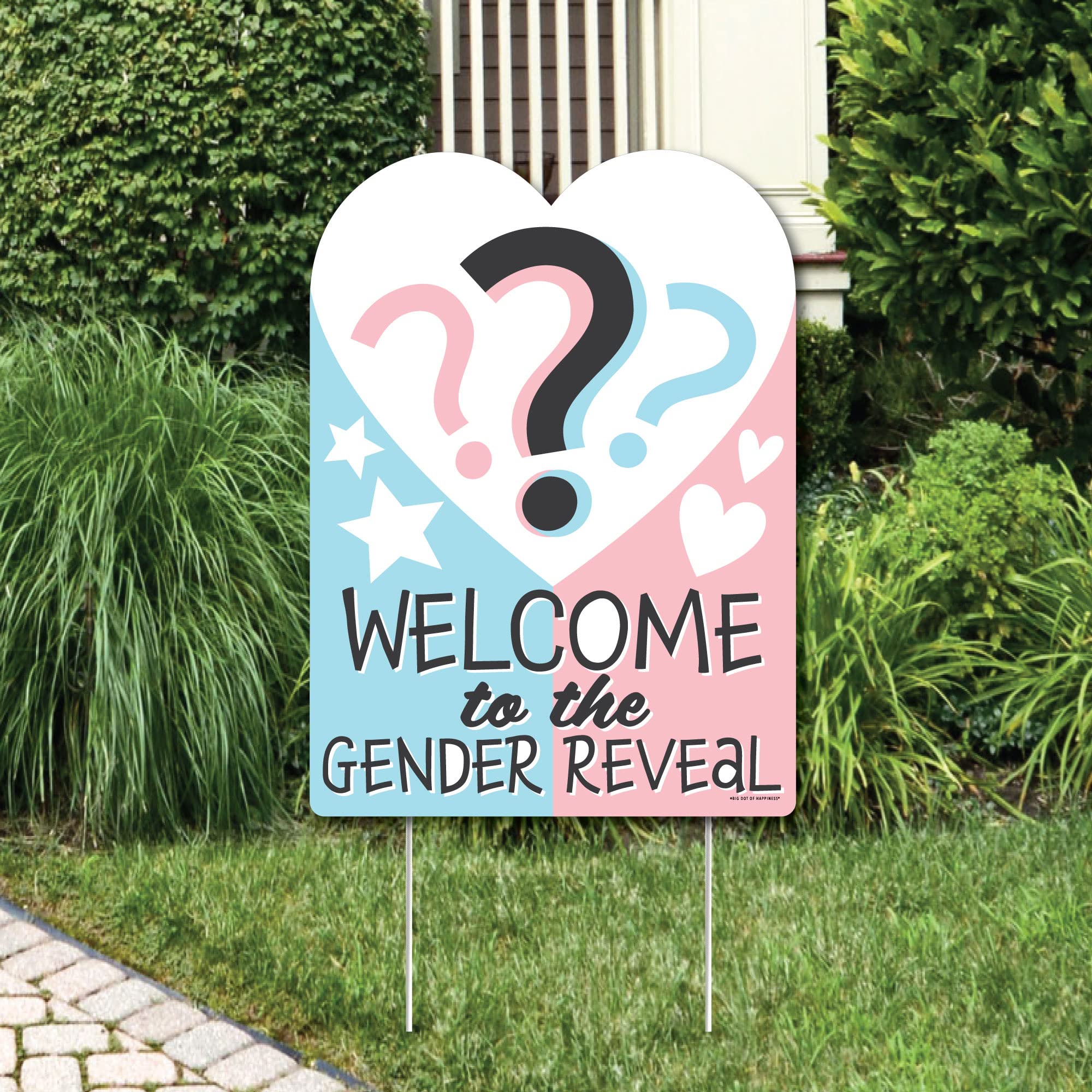 Big Dot of Happiness Baby Gender Reveal Party Decorations - Team Boy or Girl Welcome Yard Sign for Gender Reveal Parties, Baby Showers & Nursery Decor
