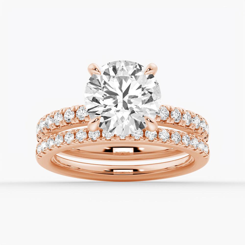 1.5 Carat Round Moissanite Engagement Ring with Pavé Band & Hidden Halo - Perfect for Proposals, Weddings & Anniversary Gifts