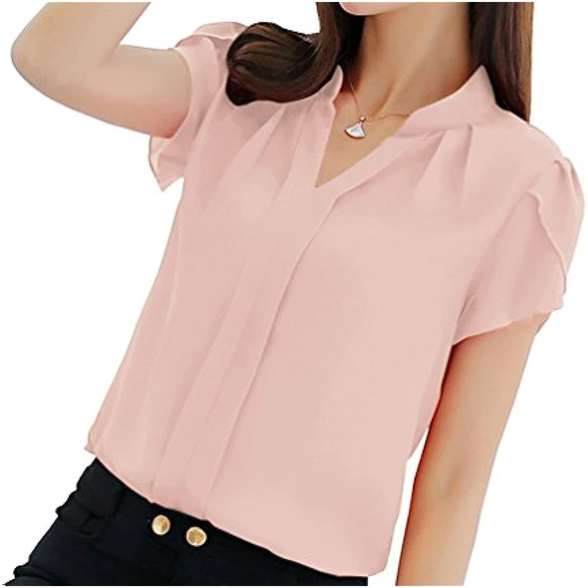 Elegant Women's Short & Long Sleeve Blouses - V Neck Korean Fashion Tunic Tops for Work & Casual Wear | Summer Office Outfits & Daily Stylish Looks