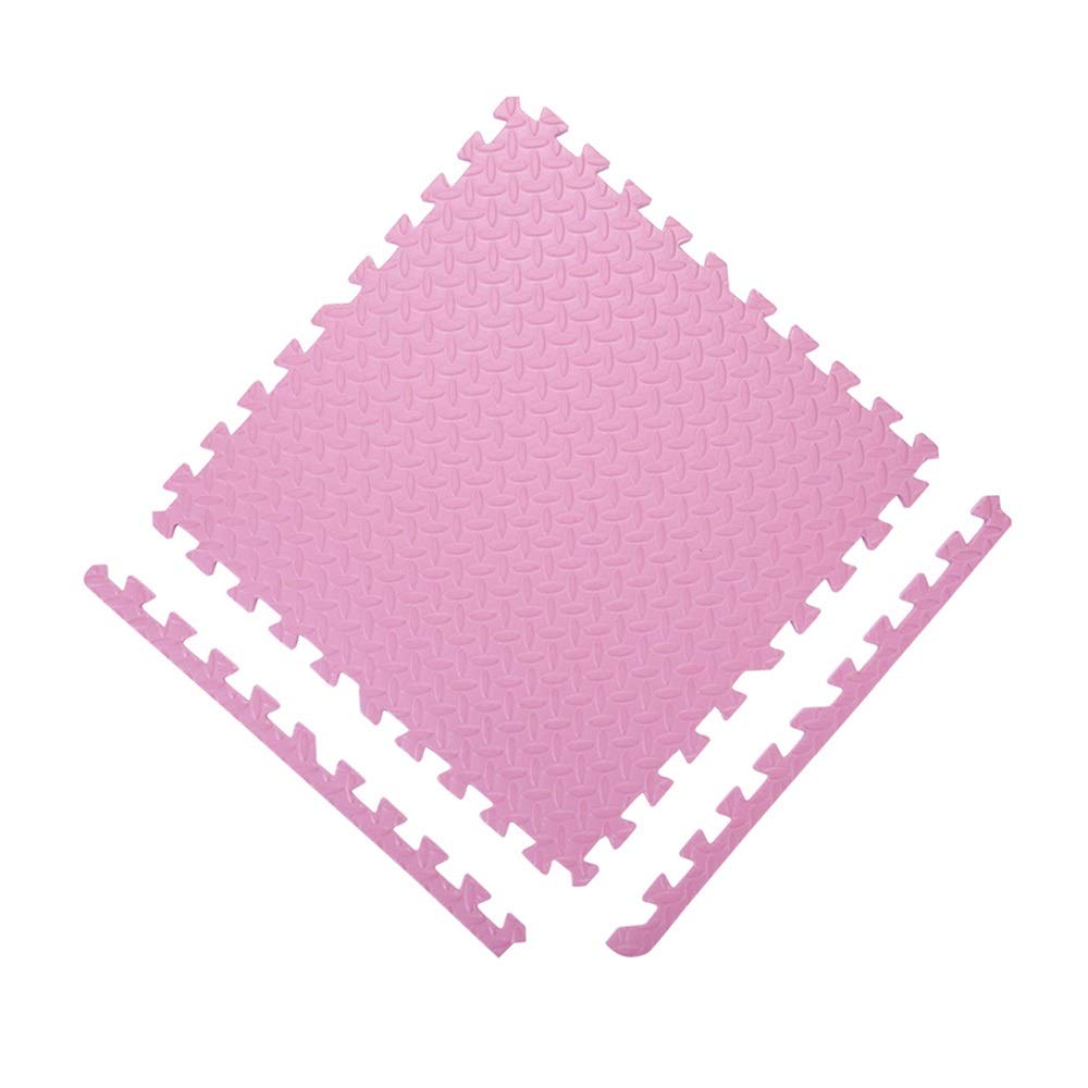 QFFL Foam Play Mat - 9 Piece Interlocking Puzzle Floor Tiles for Kids, Non-Slip Exercise & Crawling Mat with Borders - Soft Nursery, Playroom, Bedroom & Living Room Rug - 9 Color Options - Perfect for Toddler Playtime, Baby Gym & Home Daycare Activities