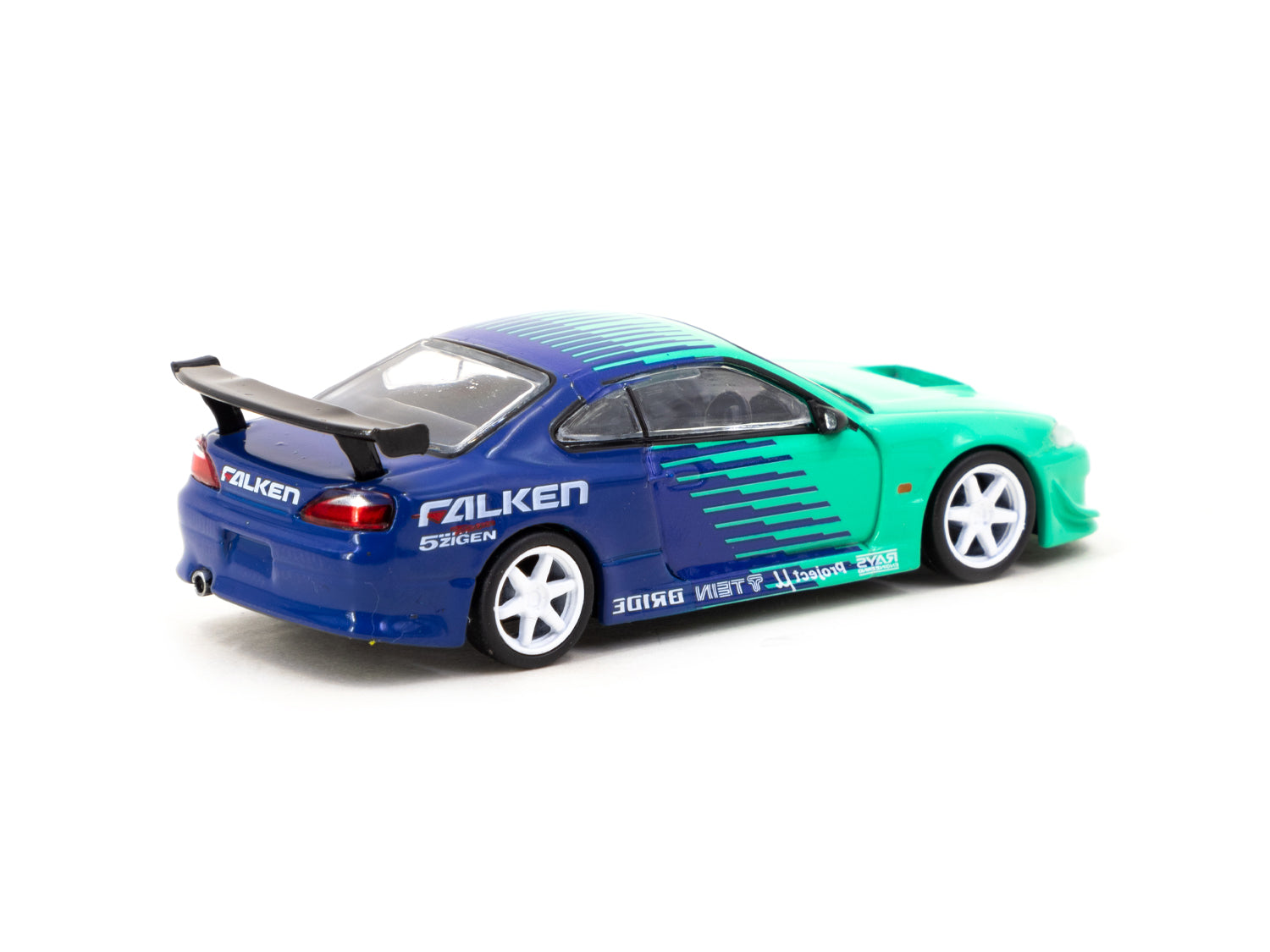 Tarmac Works VERTEX Nissan Silvia (S15) FALKEN GLOBAL64 Diecast Model Car - 1:64 Scale Collectible for Racing Enthusiasts & Car Display Collections