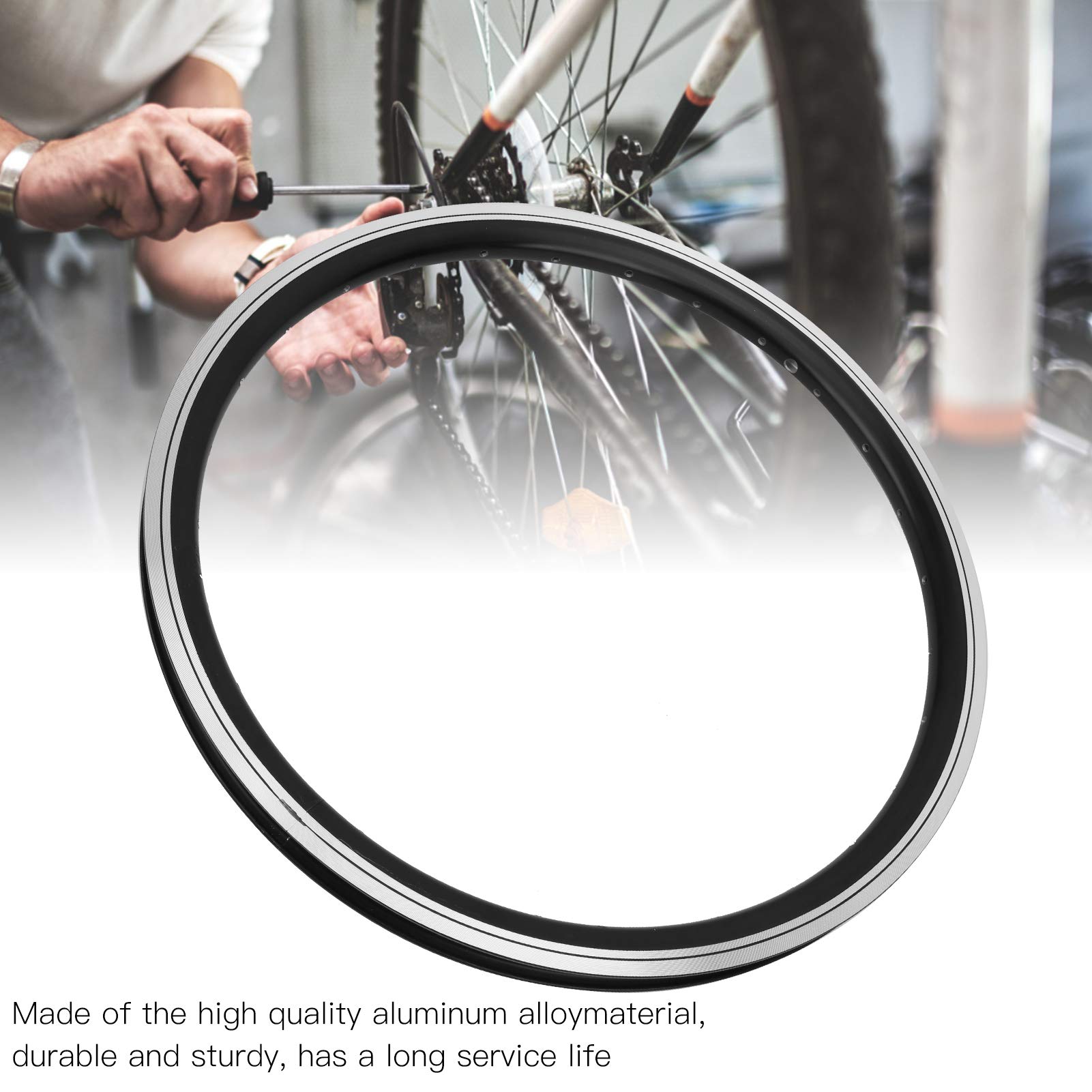 OUKENS 28-Hole Double Layer Aluminum Alloy Mountain Bike Wheel - Durable Bicycle Rim for MTB Cycling & Off-Road Adventures - Perfect Replacement Part for Mountain Bikes