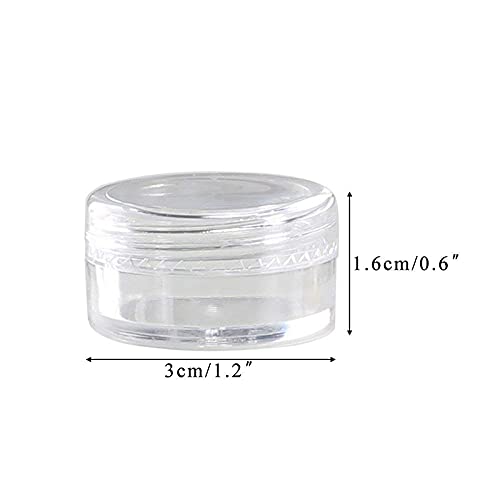 VALINK 100-Pack 5ml Clear Plastic Cosmetic Jars with Lids - Small Travel-Sized Sample Containers for Makeup, Lip Balm, Beads & DIY Crafts | Perfect for Home, Salon & On-the-Go Use