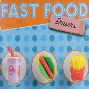 Fast Food Erasers 1 Capsule - Fun Novelty School & Office Supplies for Stress Relief & Desk Decor - Perfect for Students, Teachers & Office Workers