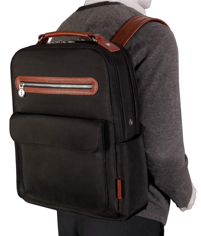 McKlein U Series Logan Laptop Backpack - 15.6 Inch Waterproof Nylon Business Bag for Men & Women - Perfect for Office, Travel & College (Black, Model 79085)