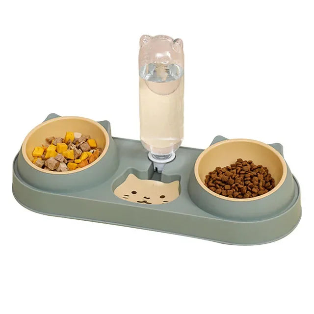 Automatic Pet Water Dispenser and Food Bowl - Self-Filling Dog & Cat Feeder for Home, Travel, and Outdoor Use