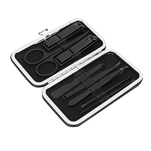 8-Piece Stainless Steel Grooming Kit - Professional Manicure Set with Nail Clippers, Ear Pick, Nail Files & Travel Case - Perfect for Travel, Home & Salon Use