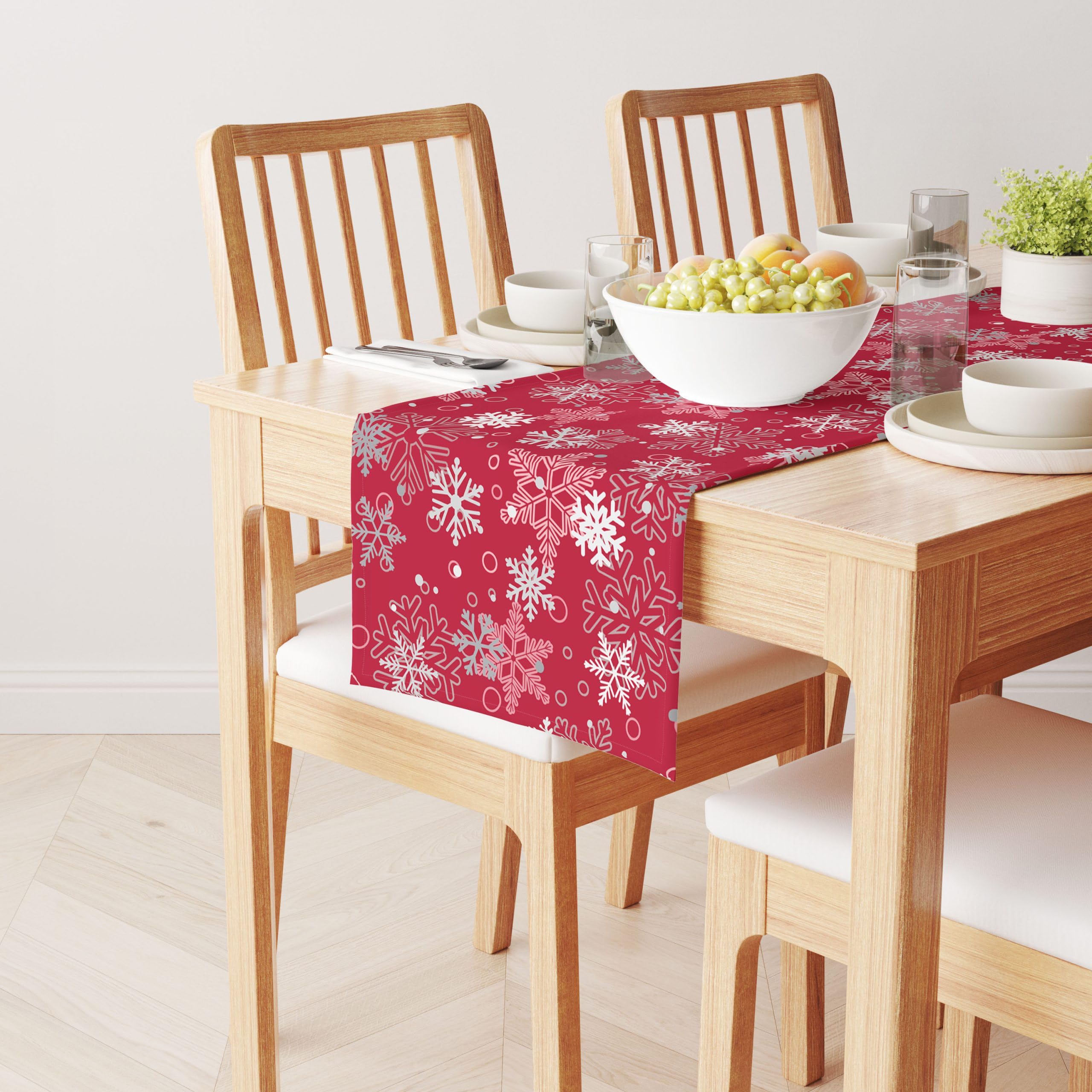 Festive Red Christmas Table Runner 12