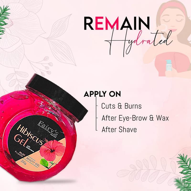 Pure Hibiscus Gel for Face & Hair Care - 400gm Moisturizing & Nourishing Treatment (Pack of 2) - Ideal for Dry Skin, Frizzy Hair & Daily Beauty Routine
