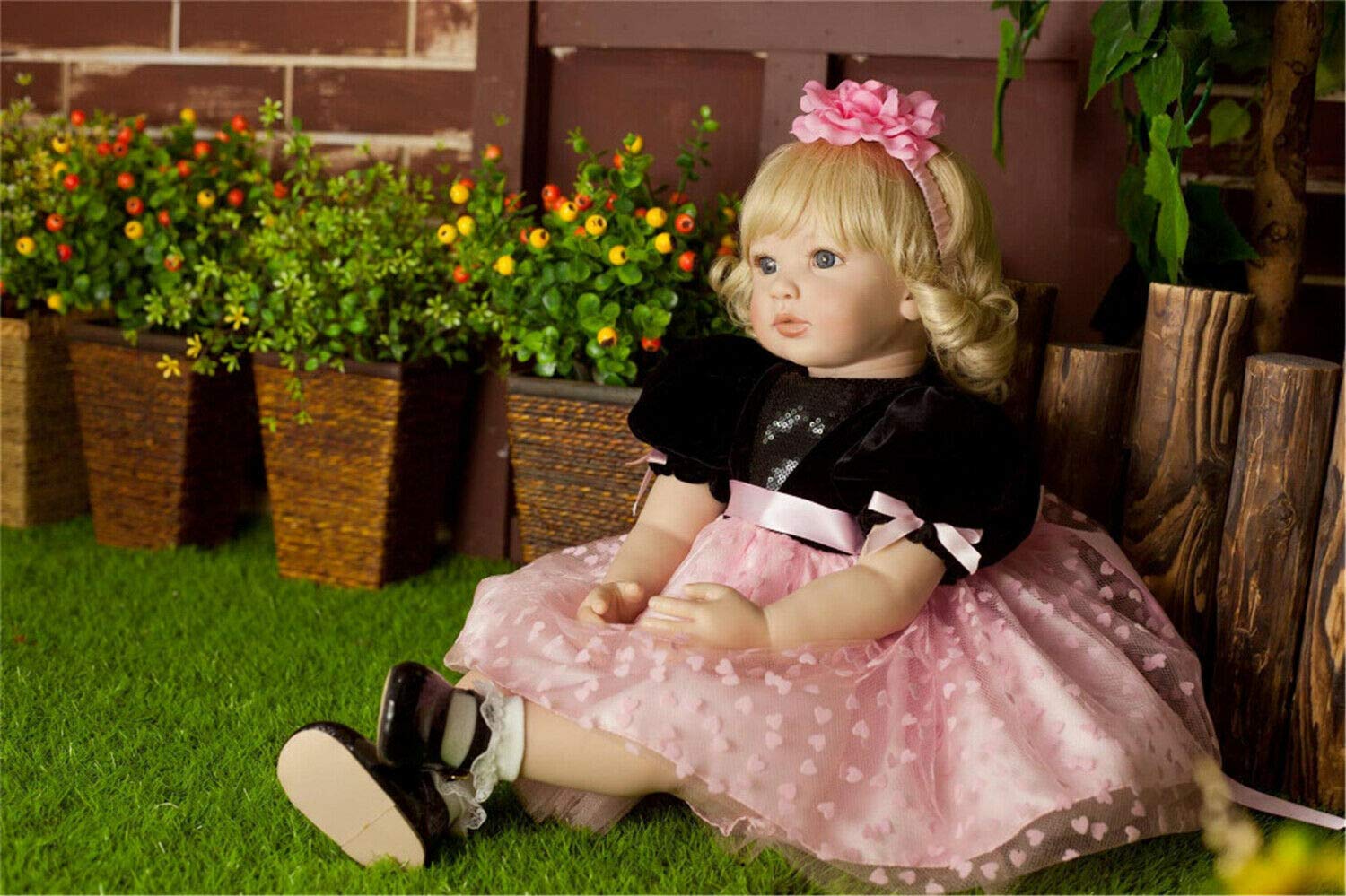 24 Inch Realistic Silicone Reborn Baby Doll - Blonde Hair Lifelike Toddler Doll for Girls | Perfect Gift for Birthdays, Collectors & Pretend Play