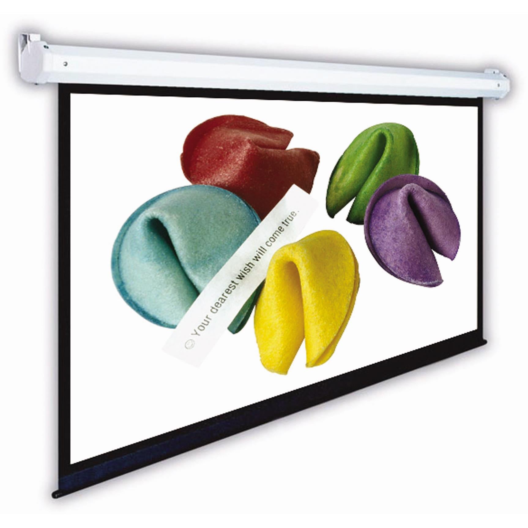 2C Enjoy IT 92 Inch Manual Pull Down Projector Screen - Perfect for Home Theater, Classroom Presentations & Outdoor Movie Nights