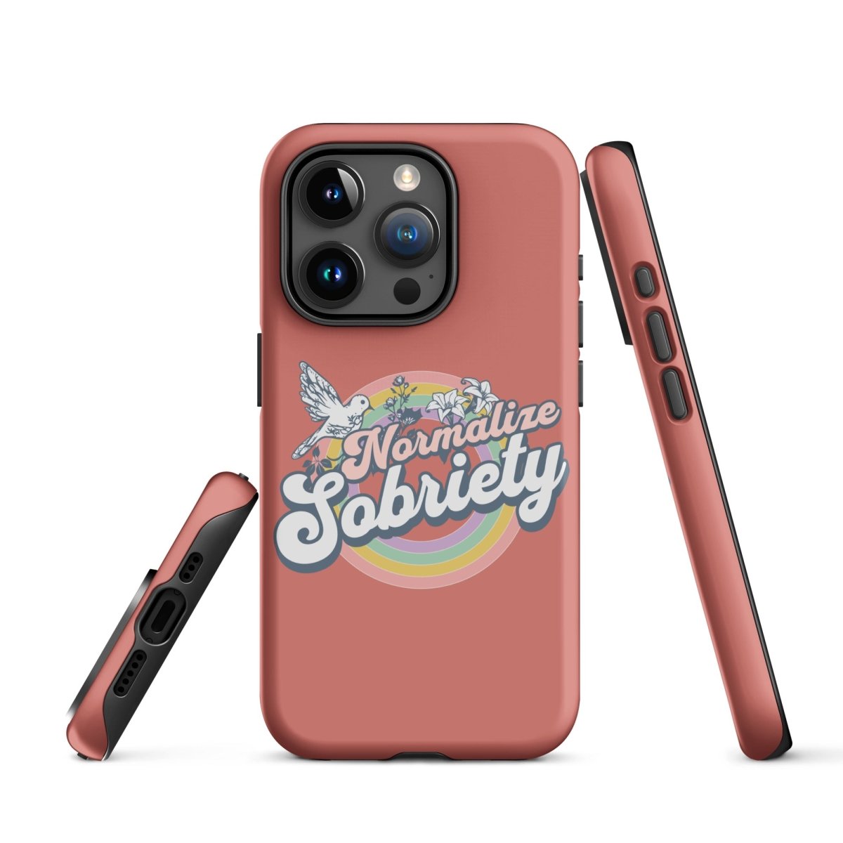 Normalize Sobriety iPhone Case - Trendy Protective Phone Cover for iPhone 13/14/15 Pro Max - Perfect for Sober Living, Recovery Support & Addiction Awareness